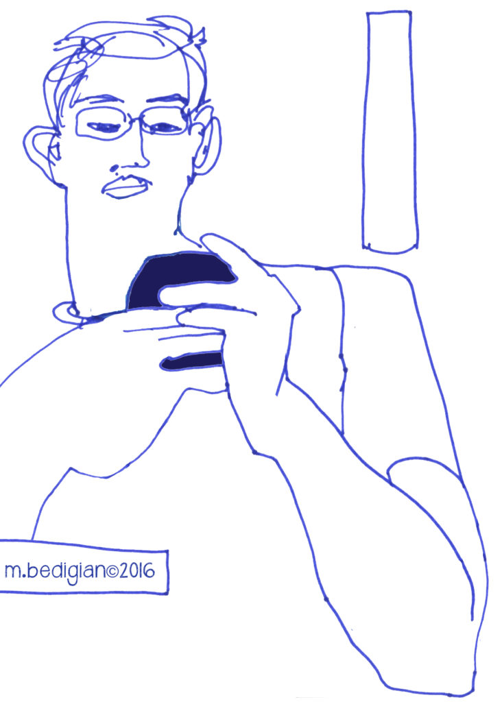 man on cell phone/Michele Bedigian